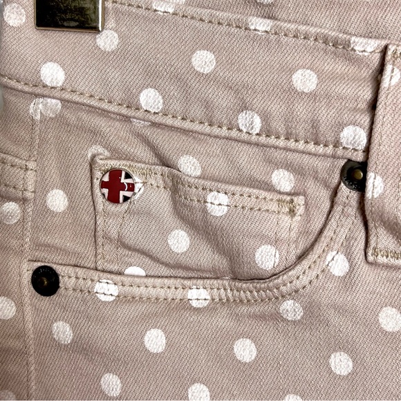 ⭐️ Hudson Polka Dot Nico Skinny Jeans Women’s 27 Taupe White USA Made - Picture 4 of 12
